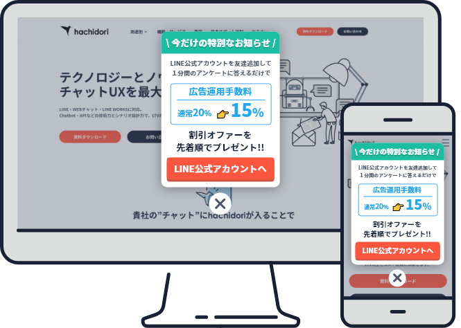 ポップアップ型WEB接客